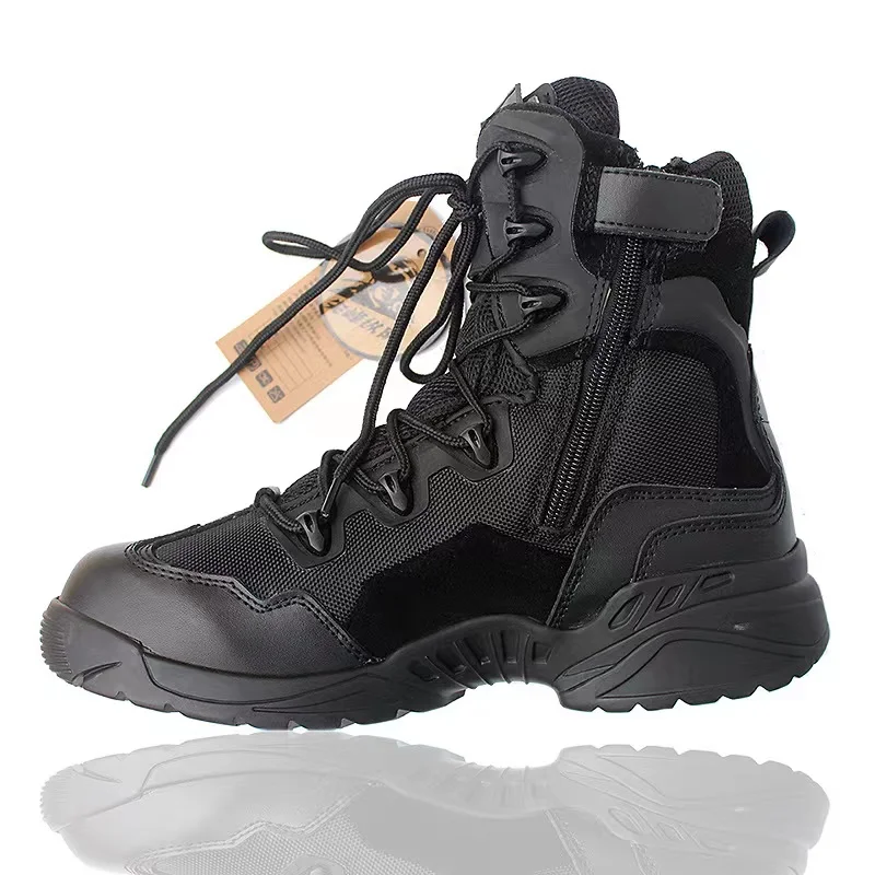 Lynjacye Mid Cut Mens Outdoor Hiking Shoes Desert Boots Breathable Climbing Shoes Platform Work Boots Botas Hombre