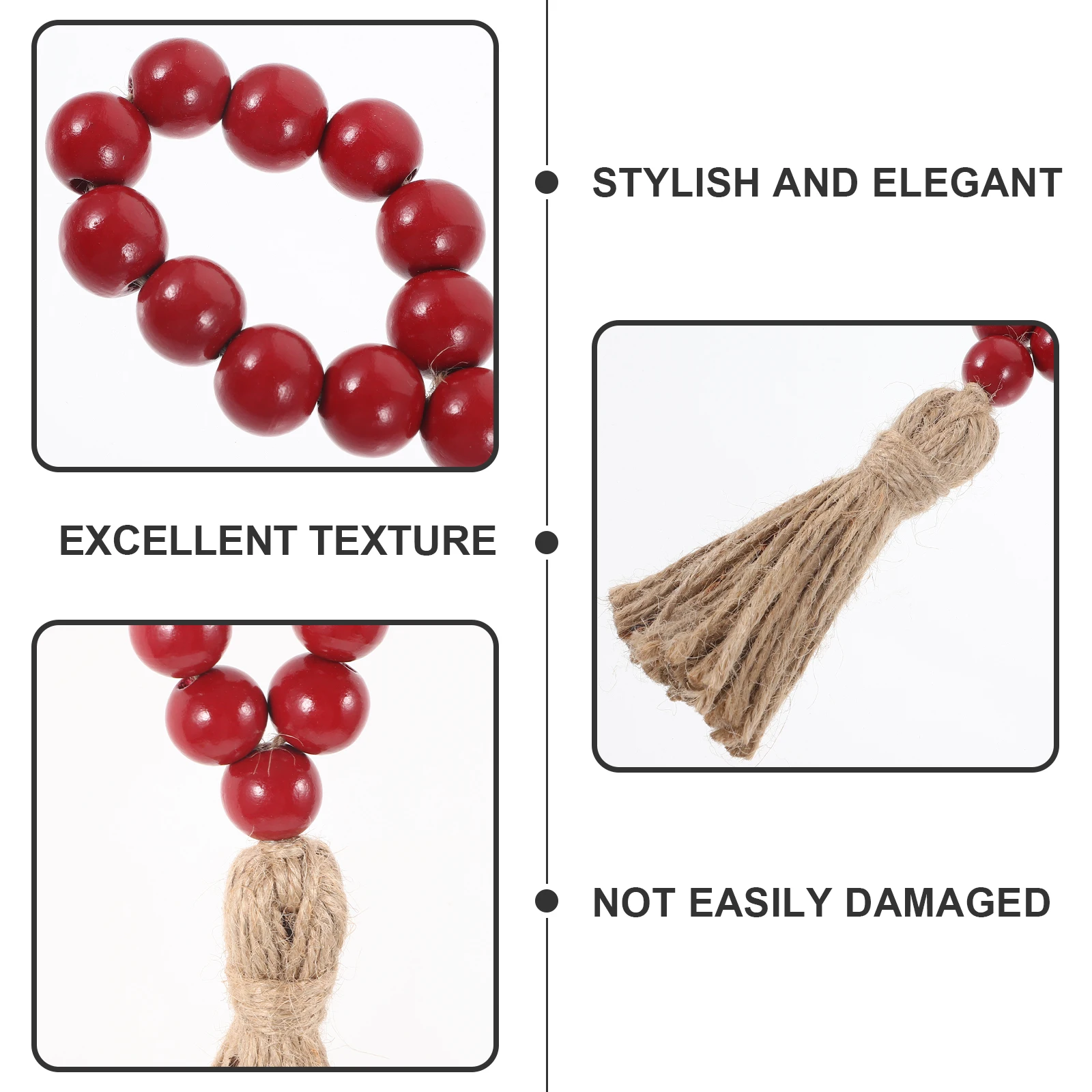 

6 Pcs Wooden Bead Napkin Rings Hollow Out Serviette Beaded Beads Holder Dining Room Table Decor