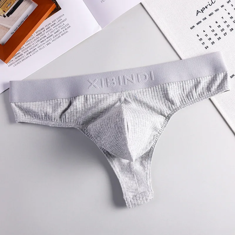 مضلع القطن T الظهر ثونغ للرجال مثير منخفضة الخصر U محدب الحقيبة g-سلسلة تنفس مريحة Umderpants مفتوحة الأرداف knicker #2