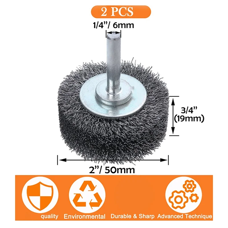 

RMWIN-12 Pcs Wire Wheel Brush, Cup Brush, Wheel Brush, Pen Brush Set With 1/4-Inch Hex Shank For Rust Removal