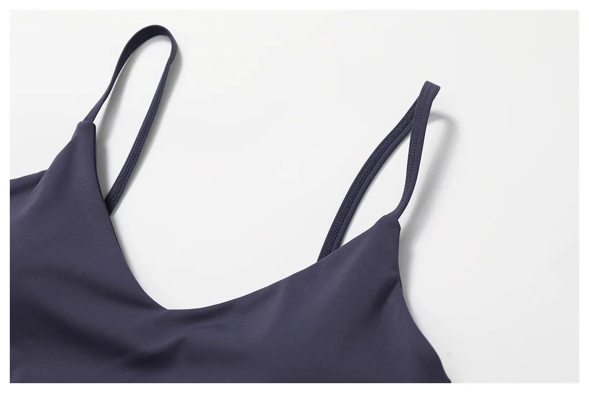 Sommer Neu Damen V-Ausschnitt Sport-BH Push-Up Bandeau-BH Fitness Rückenfreies Crop-Top Damen Workout Yoga Unterwäsche – Detail 4
