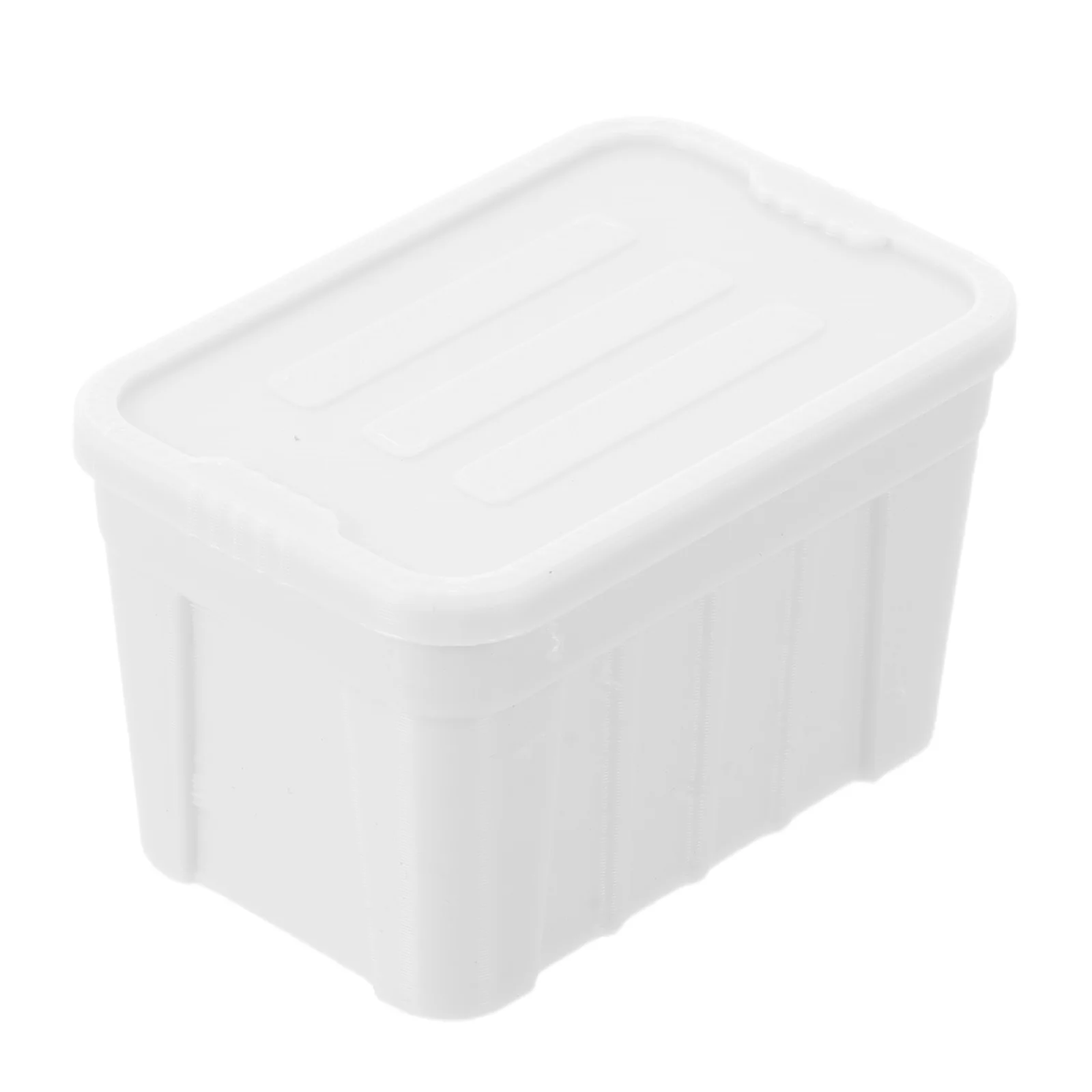 Mini Storage Boxes 1:12 Scale White Plastic Organizer Bins for Closet Pantry Kitchen Room Display Diorama Accessories