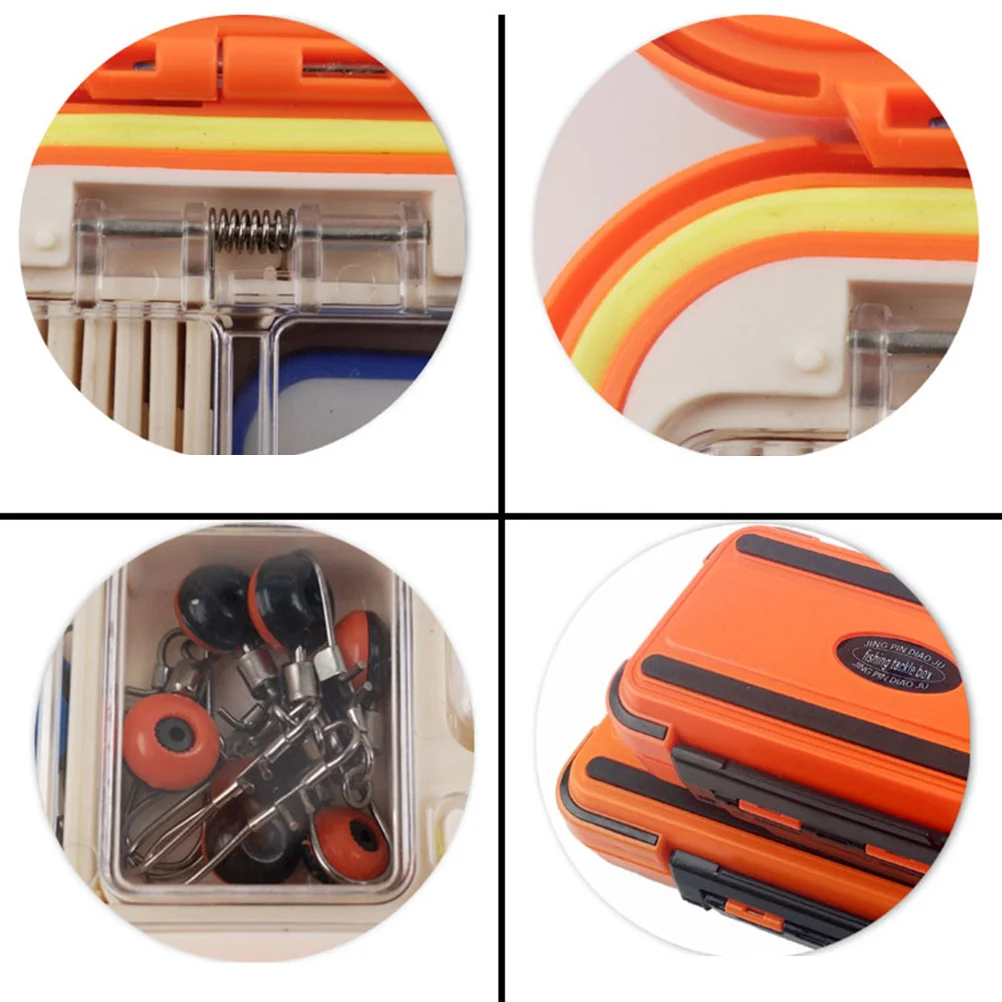 

Waterproof Fishing Hook Box Size M Orange High Strength ABS Compression Impact Resistant Double-Sided Large Capacity Fishing