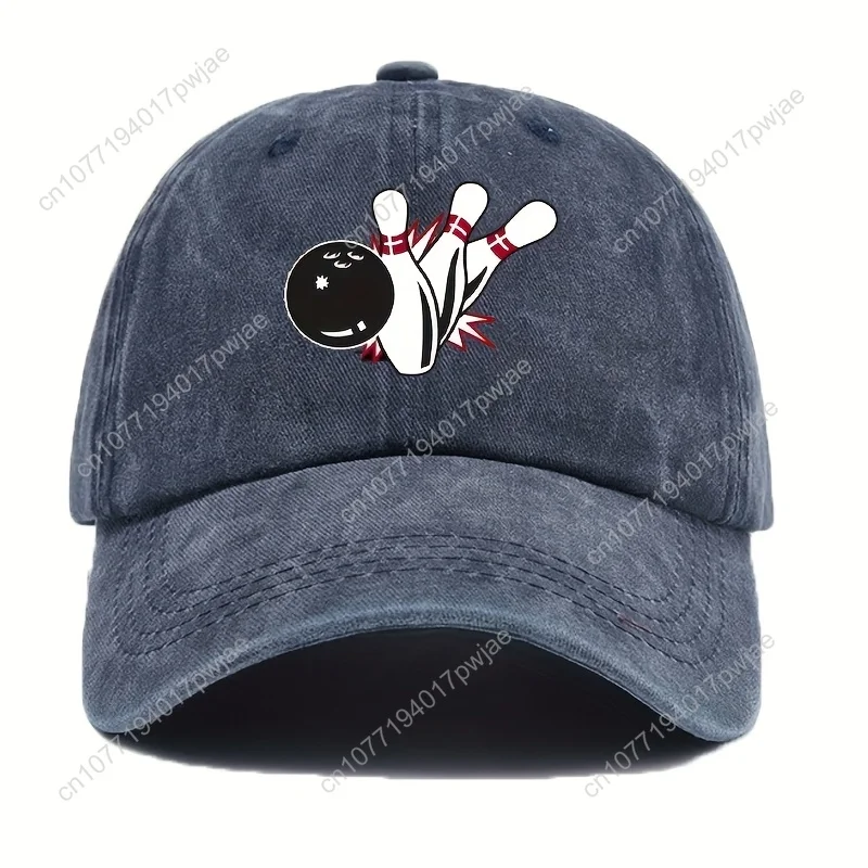 [Sombrero de bolos retro] Sombrero de bolos retro negro suave y ligero para papá - Gorra deportiva informal cómoda y ajustable para exteriores con Bea