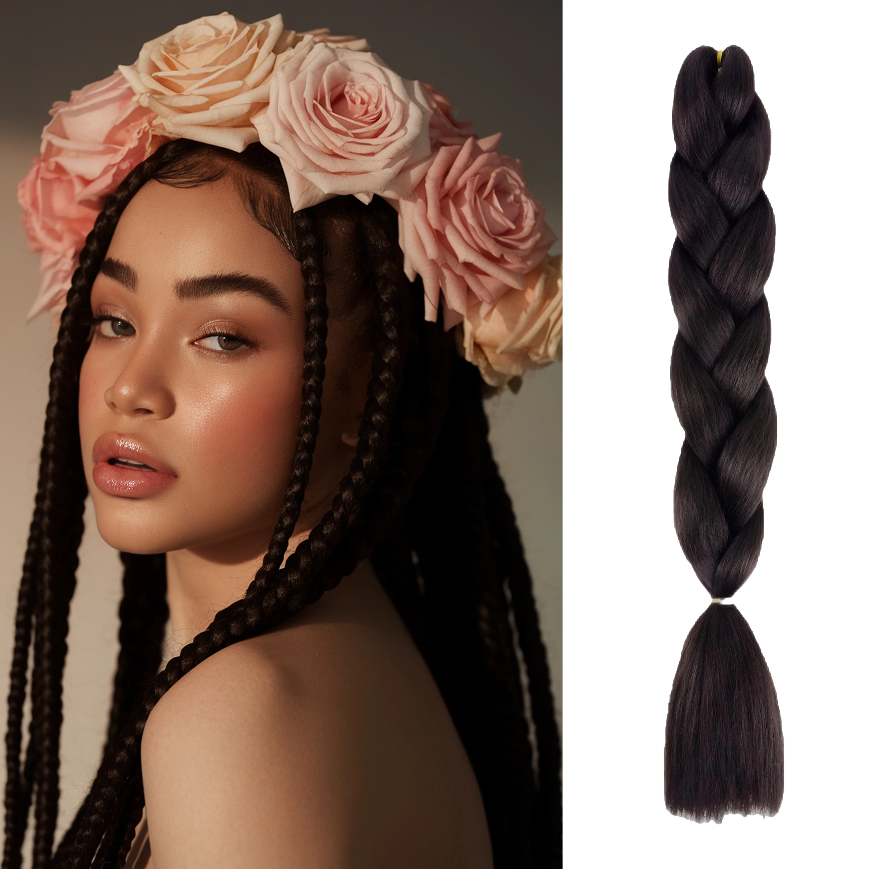 100g Wigundle Jumbo Braiding Hair Extensions 24 Inch Synthetic Hair Braids for DIY Box Twist Crochet Hair Wholesale Drop Shipping