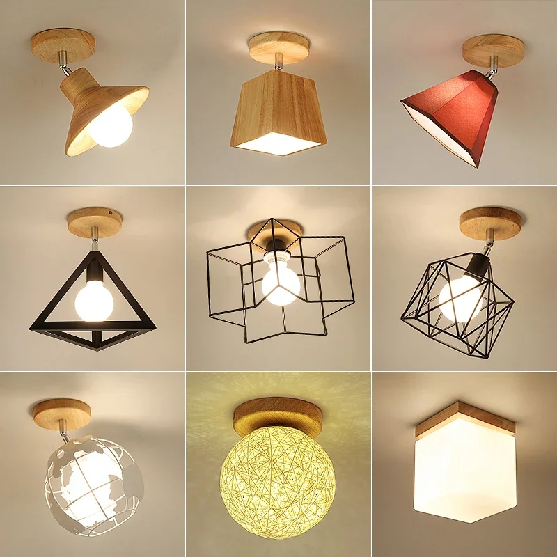 

E27 Iron 5W Ceiling Lamp Shade Pendant Light Covers Kitchen Shades Triangle Metal Chandelier Lampshades Not Includ Bulbs