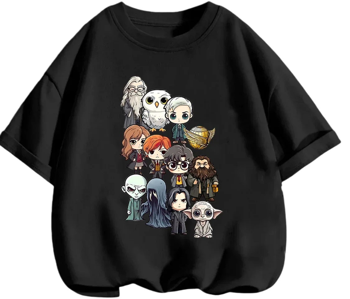 Sweet Kawaii Harry Potter Print Tee Summer Comfortable Casual Daily Wear Boys Girls 3 14