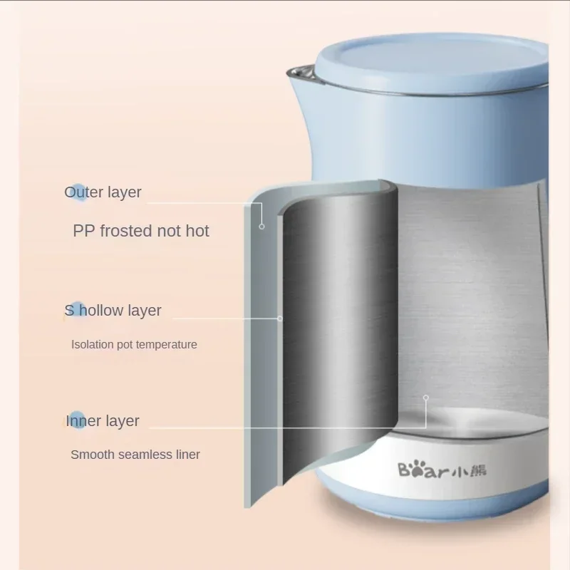 Ketel listrik, Ketel air rumah, Ketel meja otomatis penuh 304, baja tahan karat kecil portabel