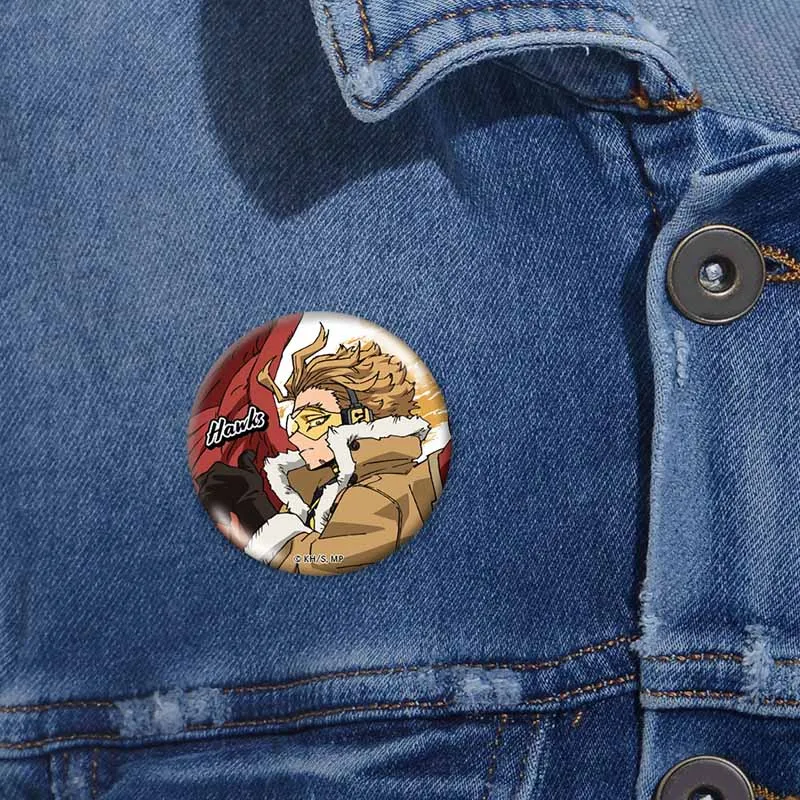 Round Cartoon Brooch Pins Handsome Izuku Katsuki Shoto Enamel Pin My Hero Academia Badge Jewelry Backpack Clothing Accessories