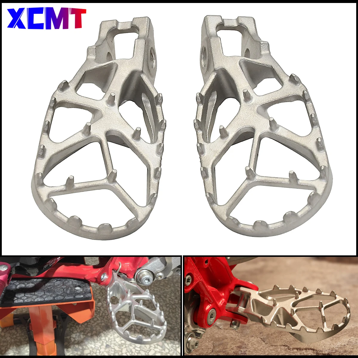 For KTM 2017-2023 Footrest Footpeg Foot Pegs SX SXF EXC EXCF XC XCF XCW SX-F EXC-F 125 150 250 350 450 500 Stainless Steel Parts