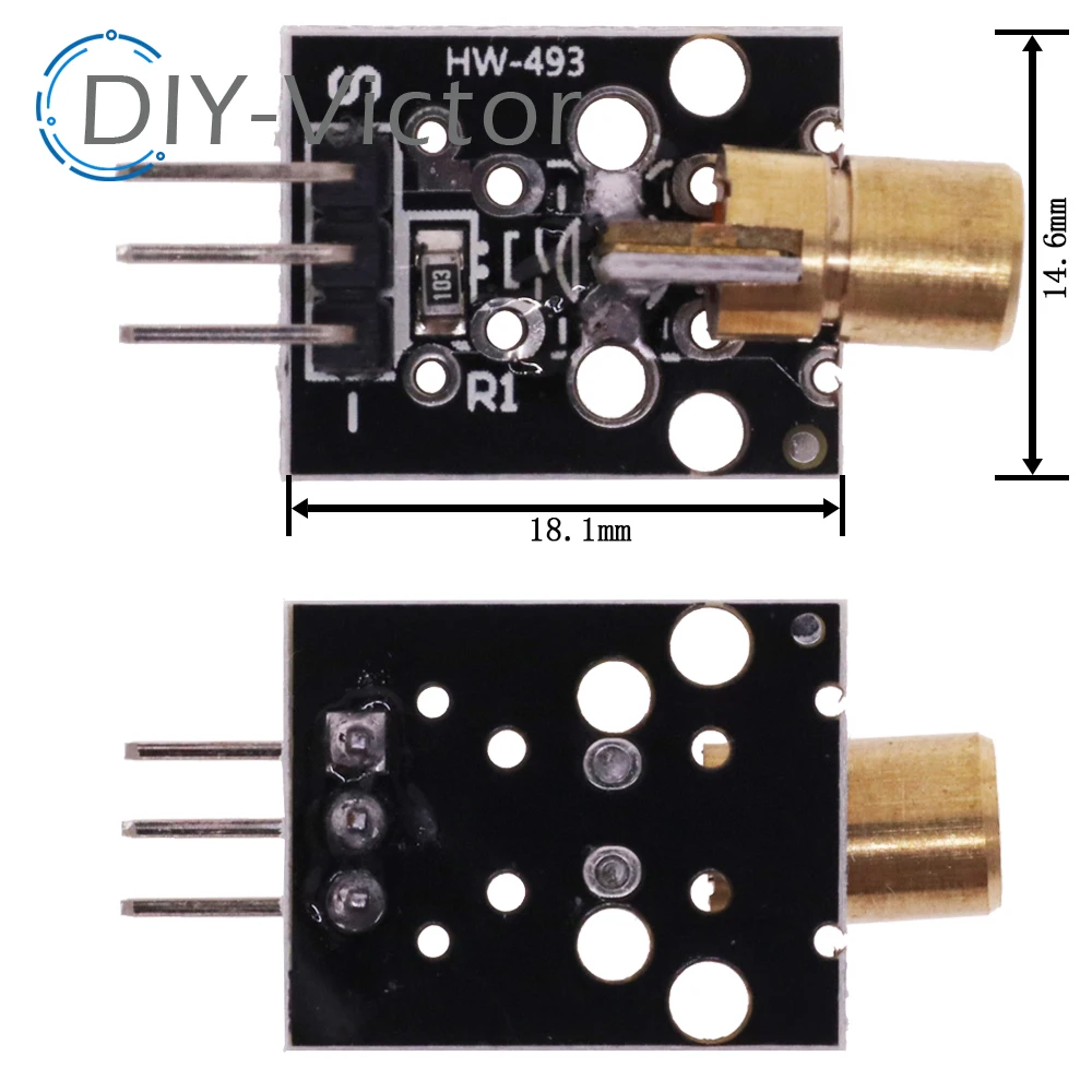 KY-008 650nm Laser Sensor Module 6mm 5V 5mW Red Dot Diode Copper Head for Arduino