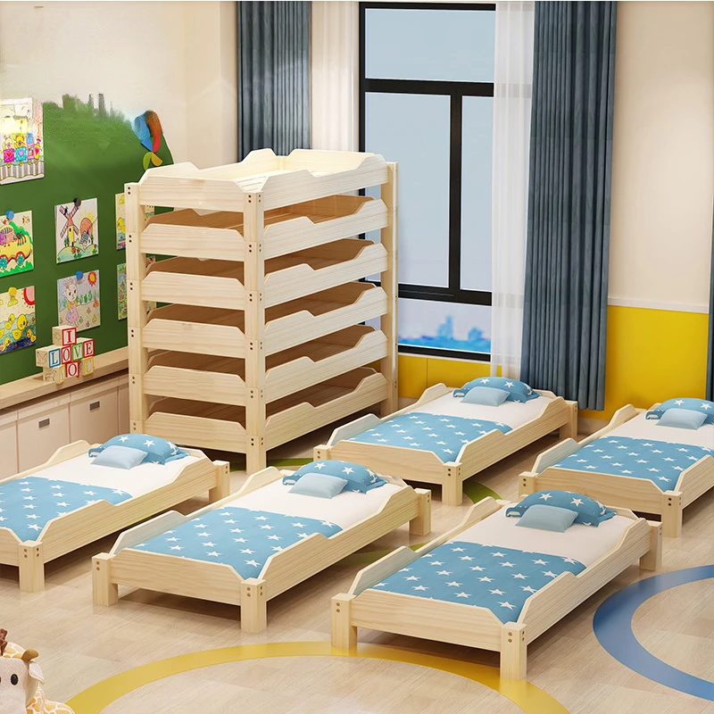 Stackable Mesh Bed For Kindergarten Children Lunch Break Bed Mesh Breathable Plastic Sleeping Stacking Bed Daycare Cots For Kid