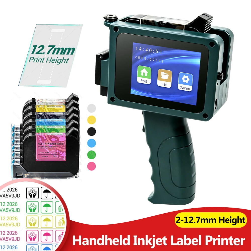 Handheld Inkjet Date Code Printer Gun - Incluye cartucho, pistola de impresión de