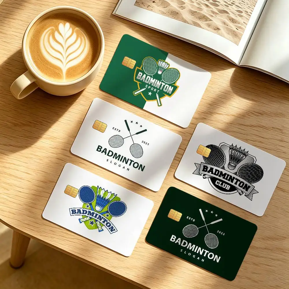 Fashion Badminton Logo Credit Card Public Transportation Cards Protective Sticker Waterproof Card Face Decoration 4PCS
