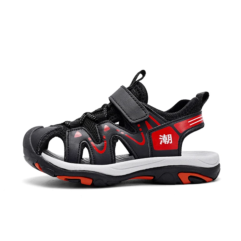 

Модные детские сандалии для мальчиков: летние пляжные кроссовки с резиновой нескользящей подошвой, повседневные спортивные сандалии для мальчиков