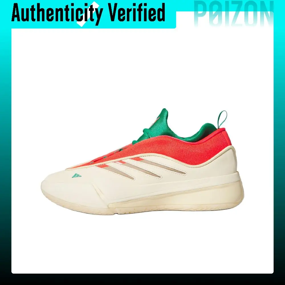 Adidas Dame 9 Comfortable Low-top Basketball Shoes Unisex Beige Red JH6627