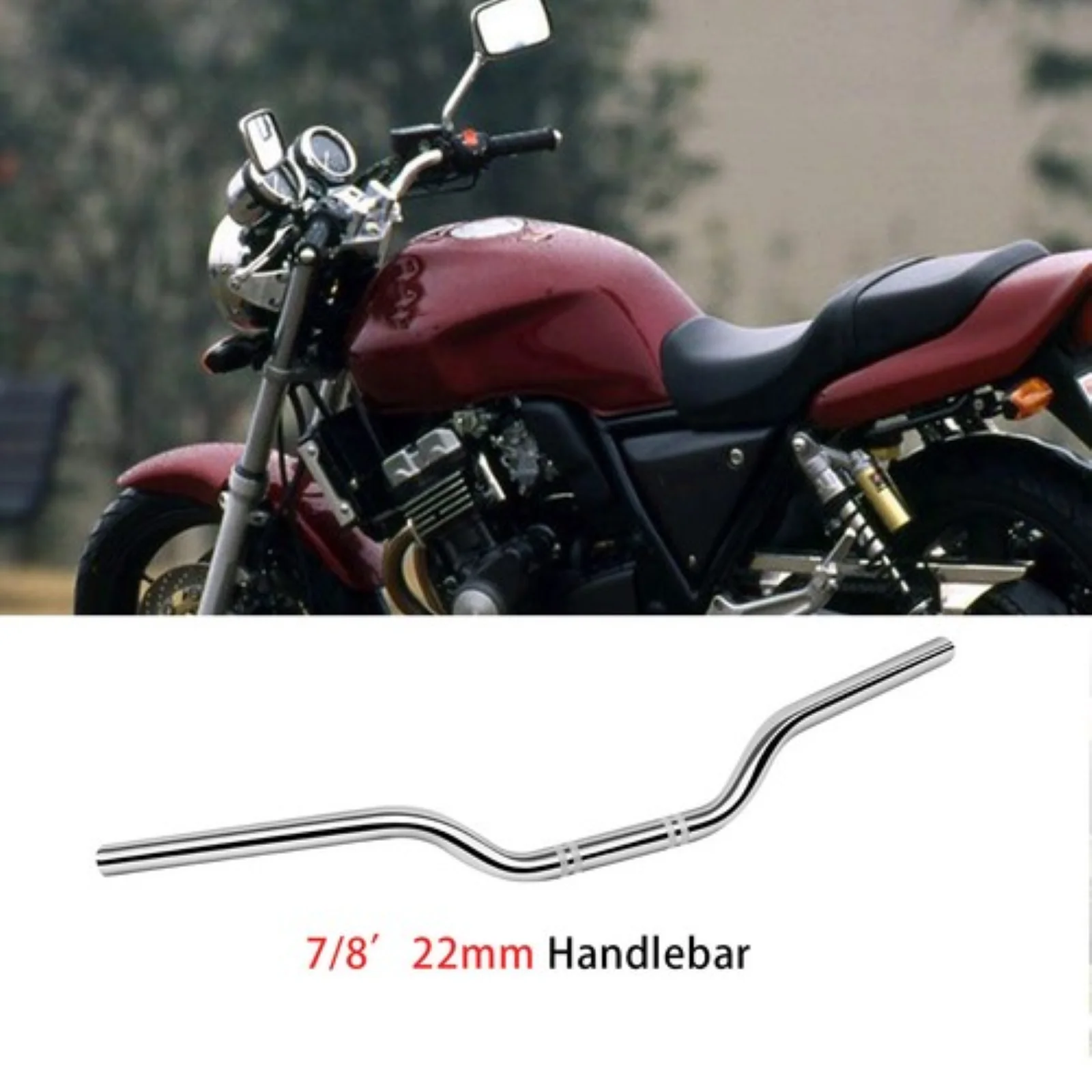 7/8 "22 مللي متر مقود المقتفي سحب المقود كروم لهوندا CB 125 200 250 500 #1