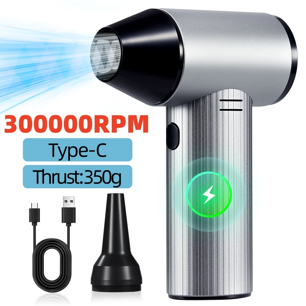 

Violent Fan 300000RPM Powerful Air Blower Vacuum Dust Cleaner Type-C Charging Strong Winds 45m/s Brushless Turbo Jet Blower ﻿Fan