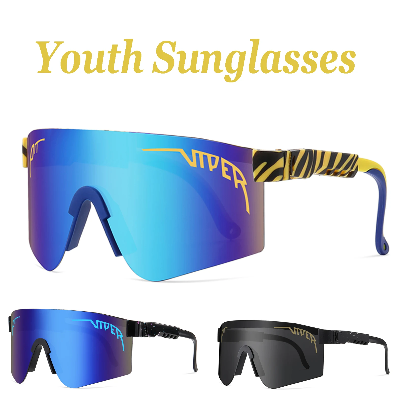 Pit Viper Lunettes de soleil pour jeunes garçons et filles, lunettes de soleil pour enfants, petite tête, lunettes pour adultes, hommes et femmes, cyclisme en plein air, nuances de conduite, sport