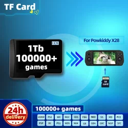 Tarjeta de juego TF para Powkiddy X28 X18S, Memoria Retro preinstalada, PS2, PSP, consola portátil, 1T, 512G