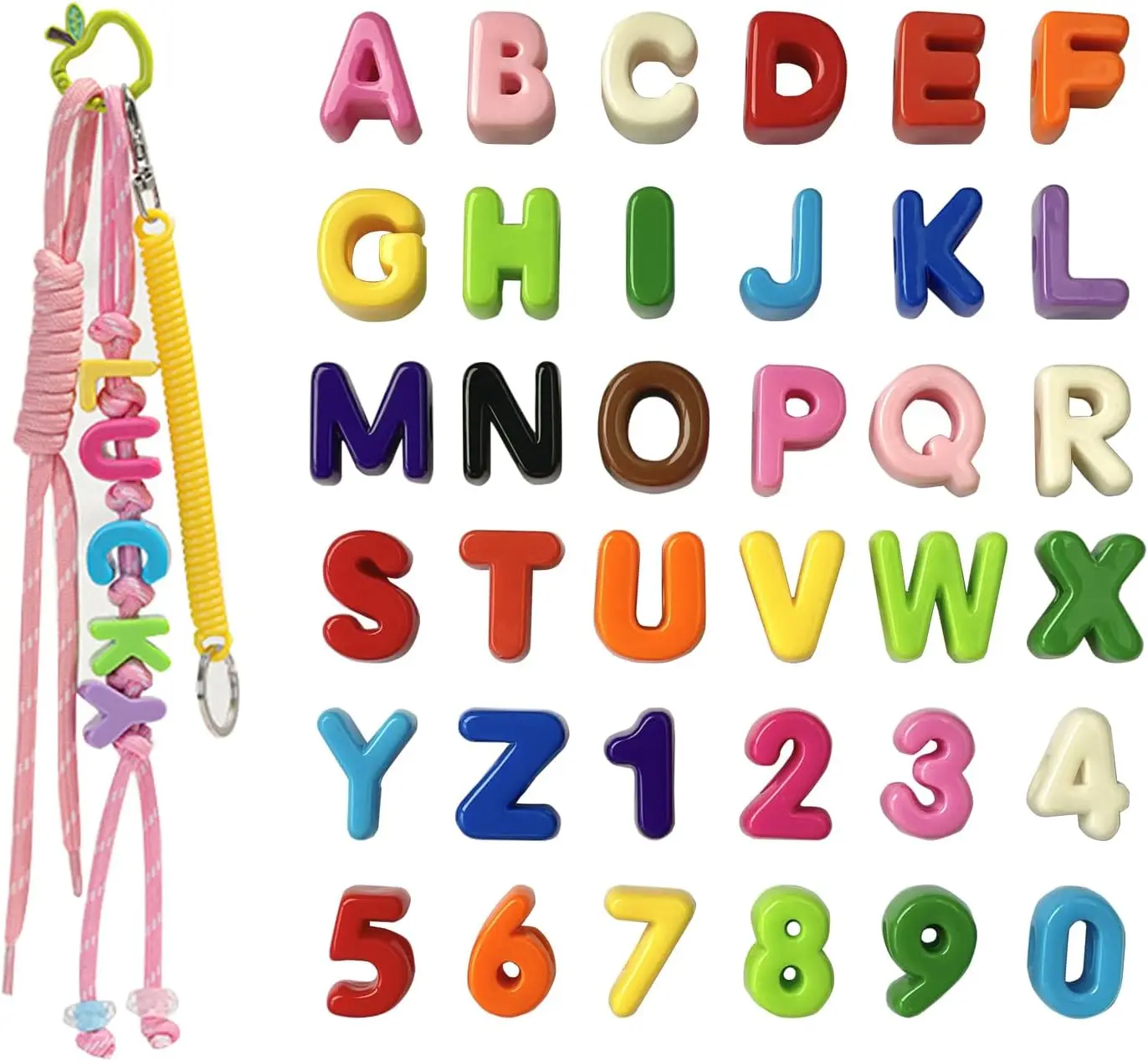 160pcs Wholesale 20mm large hole English letter acrylic beads DIY Jewelry Making Bracelet key chain and Educators