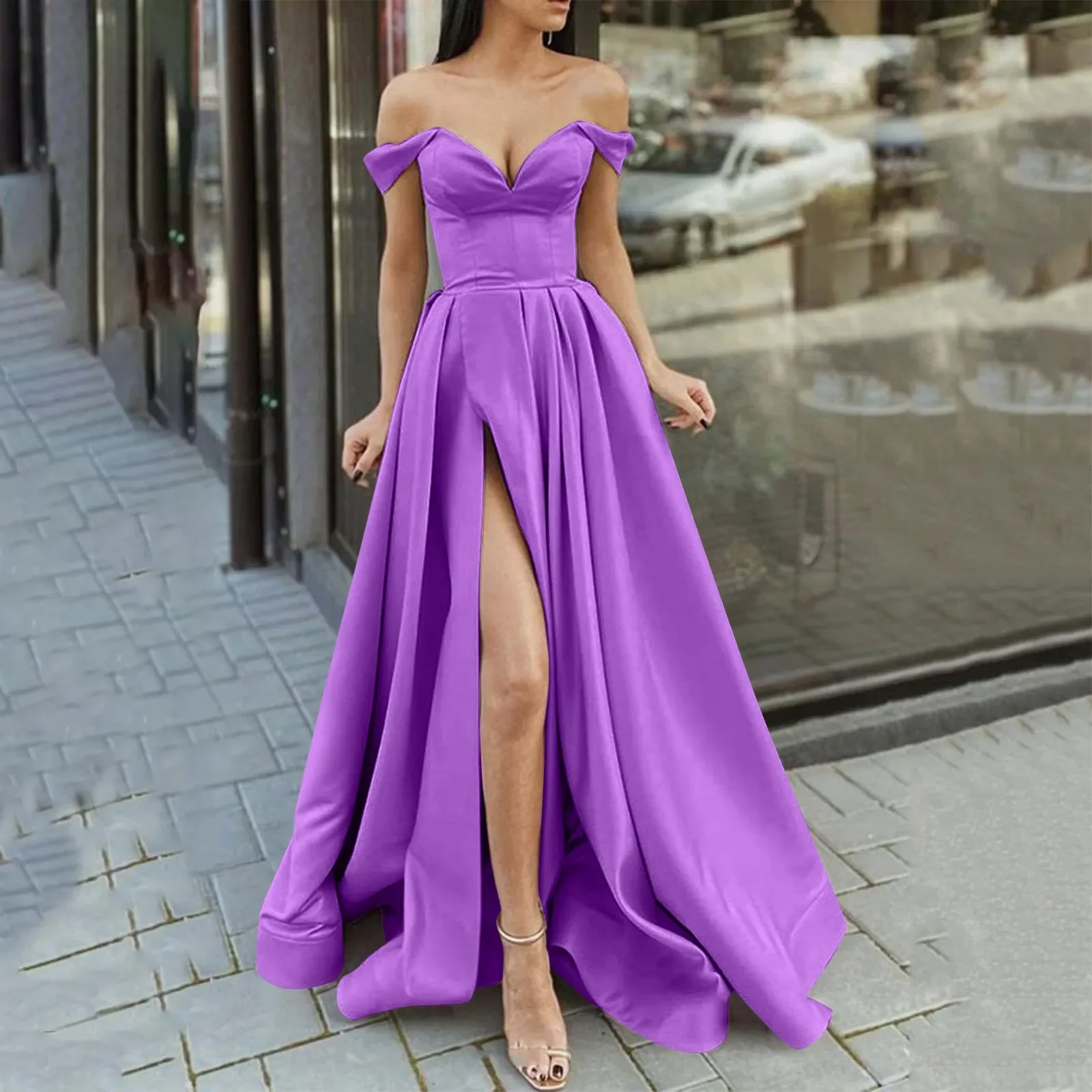 Bordeauxrode Galajurken Met Zakken Zijsplit Strapless Satijn Elegante Lange Avondfeestjurken Wijnrode Vrouwen Formele Jurk