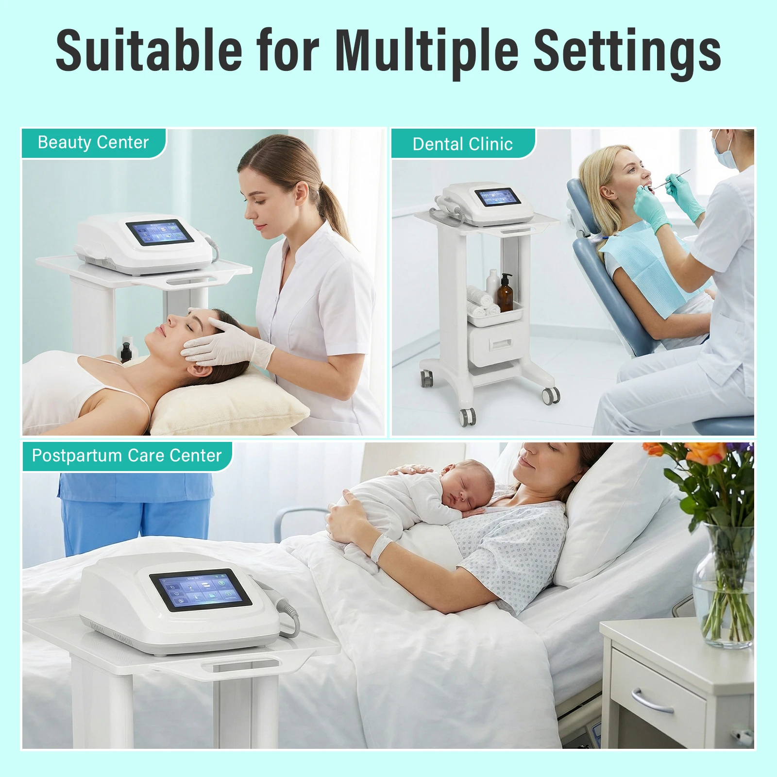 

Beauty Instrument Bracket with Wheels & Drawers Portable Storage Rack Load UP To 130Lbs for Lab Hospital Dental Office Clinic