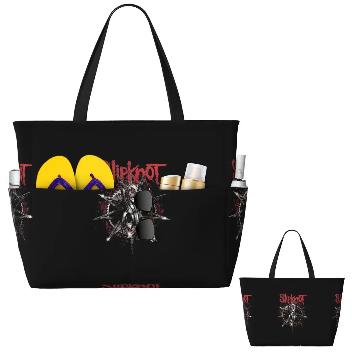 S-Slipknots Heavy Mental Music Beach Tote Bag Sport Gym Yoga Duffle Large Tote Bag Women Travel Bag Fitness bag