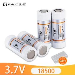 PALO 18500 1600mAh Rechargeable Li-ion Battery 3.7V 18500 Lithium ion rechargeable batteries for LED Flashlight Battery 18500