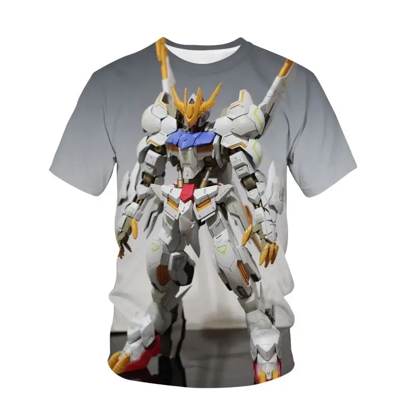 Summer Mobile Suit Gundam T Shirts Boys Girls Fashion Mens Womens Kids 3D Printed T Shirts Short Sleeves Casual Tops Clothing