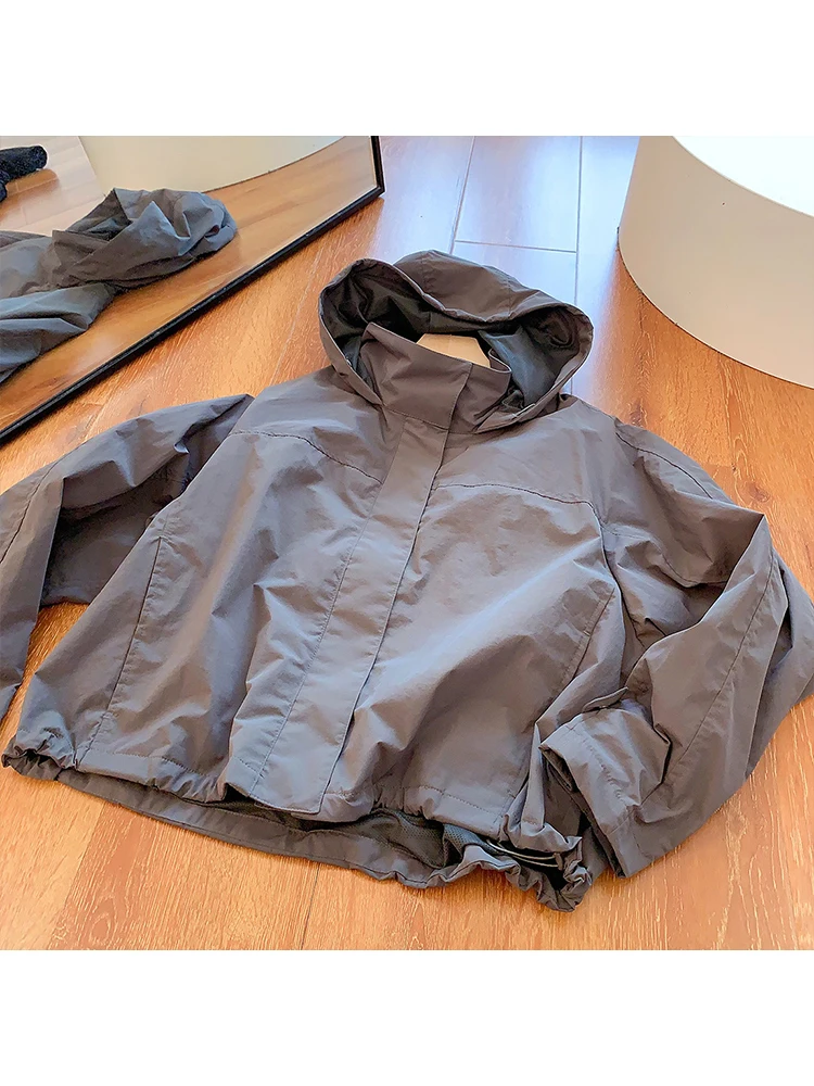 Mumaroho 2025 Herfst Winter Vrouwen Windjack Winddicht Effen Lange Mouw Outdoor Sport Capuchon Dunne Jas Voor Vrouwen