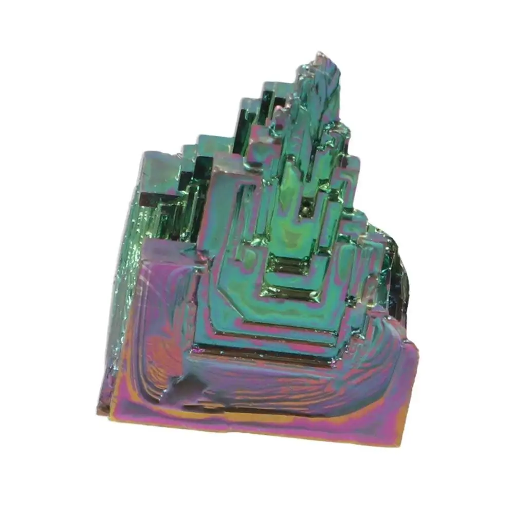 Stone Crafts Natural Bismuth Mine Carved Handmade Castle Ore Specimens Rough Natural Strange Stone Ornaments Teaching Samples