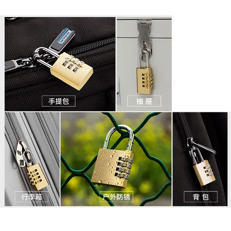 High Quality Password Lock for Door Solid Brass Cadeado Digital Combination Padlock Gym Outdoor Locker Copper Stainless Steel