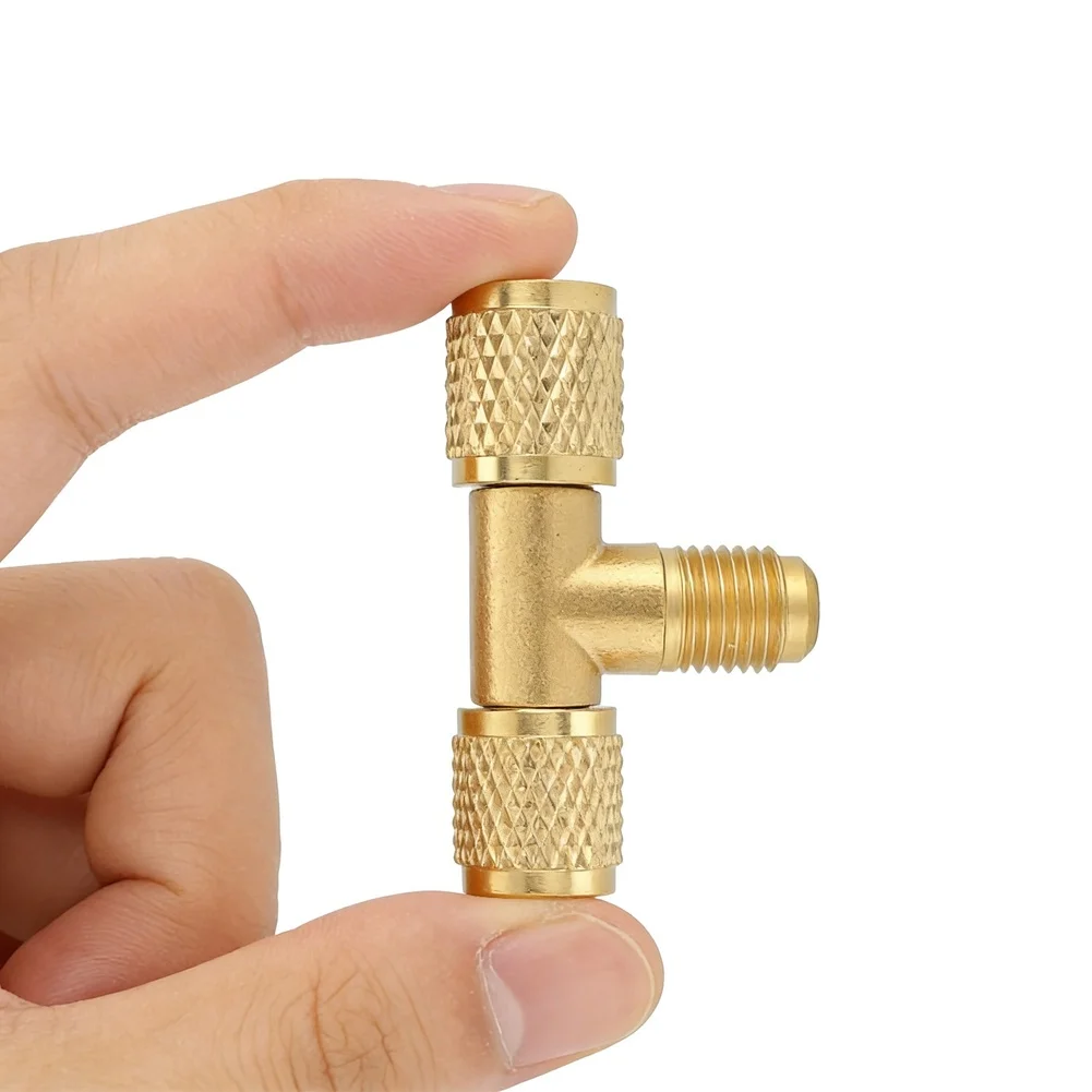 Copper For Vacuum Tee Fitting with 1/4 UNF Threads Designed for For Vacuum Pump Connections and High Pressure Use