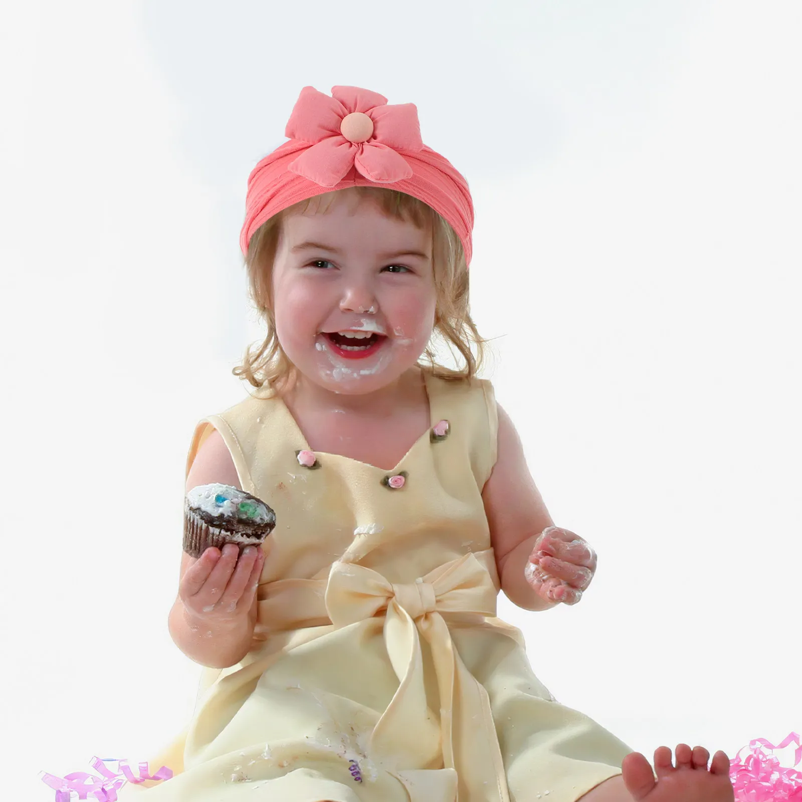 

Набор из 3 эластичных повязок на голову с цветочным узором для новорожденных девочек, аксессуары для волос, растягивающиеся повязки с цветами для вечеринок и повседневной носки