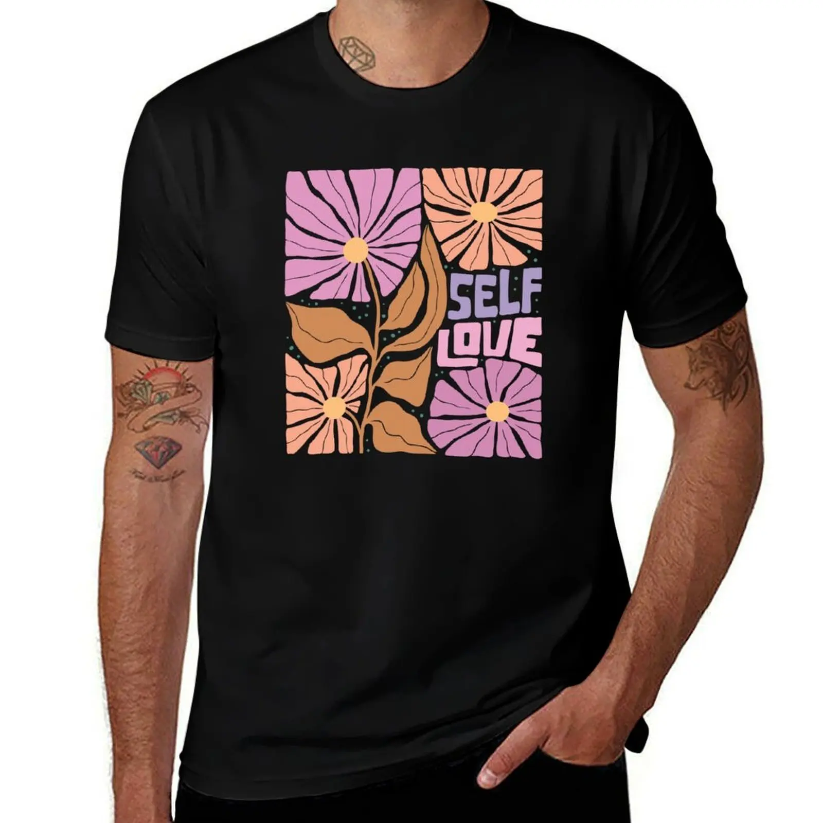 

Self-Love Botanical Design T-Shirt croswit shirt man Clothing sports fans anime figures mens t shirts top quality