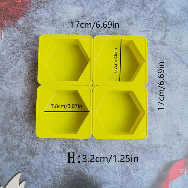 [YU] moule à savon à 4 cavités formes en Silicone faisant à la main Hexagonal aromathérapie cire plâtre époxy savon Silicone bricolage moules approvisionnement