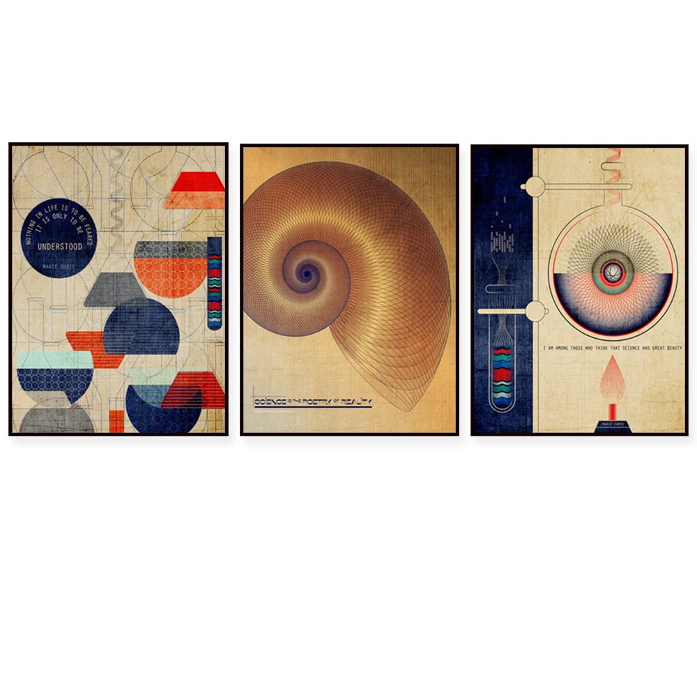 Richard Dawkins's famous saying, science is the poem of reality, Madame Curie's famous quote, decorative canvas print poster