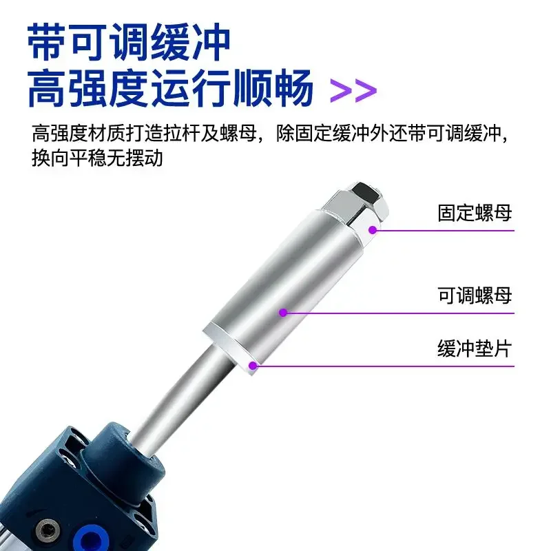 

Пневматический стандартный цилиндр с регулируемым ходом SCJ32/63/40/80 -100*25*50X75-150-200 без магнита