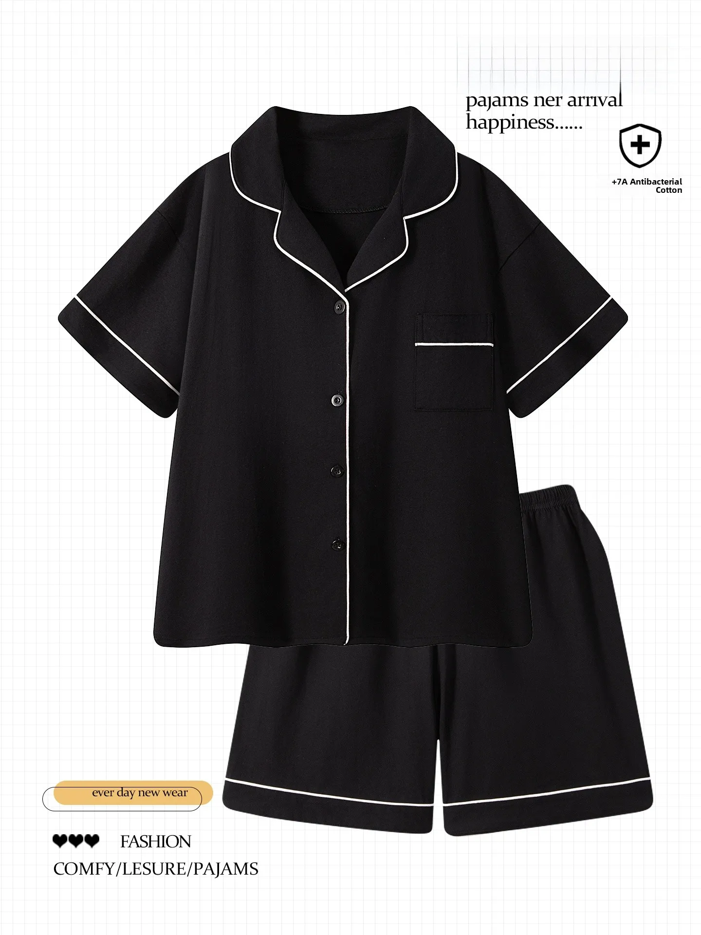 純綿パジャマ半袖ホーム服女性用夏通気性快適防ダニソフト生地アウター