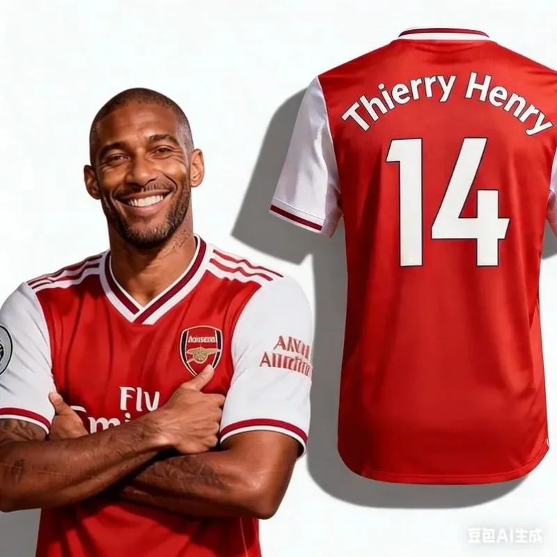 Novo Design: Um item indispensável para os fãs do Arsenal! Camisa Impressa em 3D Henry Divine Striker – Casual, de Corte Solto e Manga Curta para Fãs de Futebol