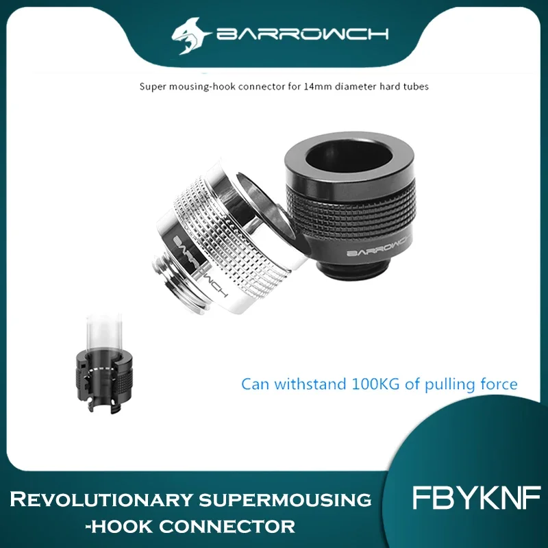 Barrowch OD14mm OD16mm Water Cooling Hard Tube Fittings, Wolverine Series Super Anti-off Water Cooling Metal Connector FBYKNF