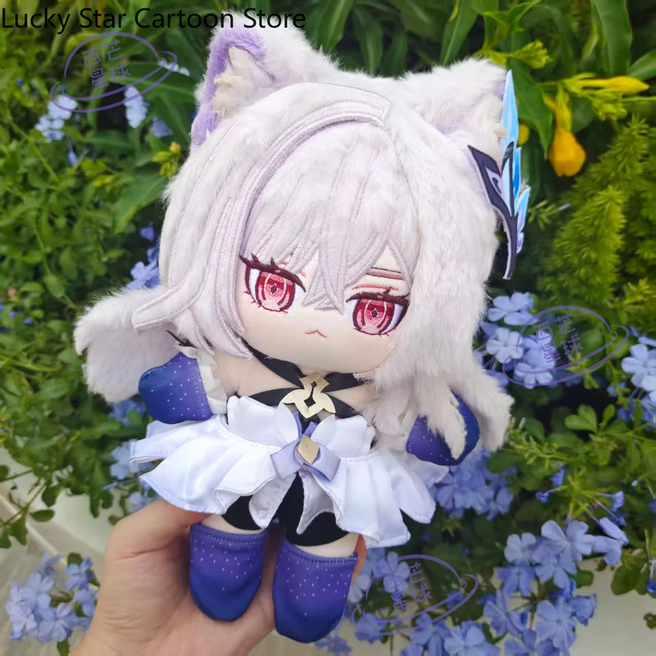 Jeu Genshin Impact Skirk chat Halloween peluche corps Normal Cosplay habiller vêtements Kawaii lapin cheveux peluches 20 cm cadeau de noël