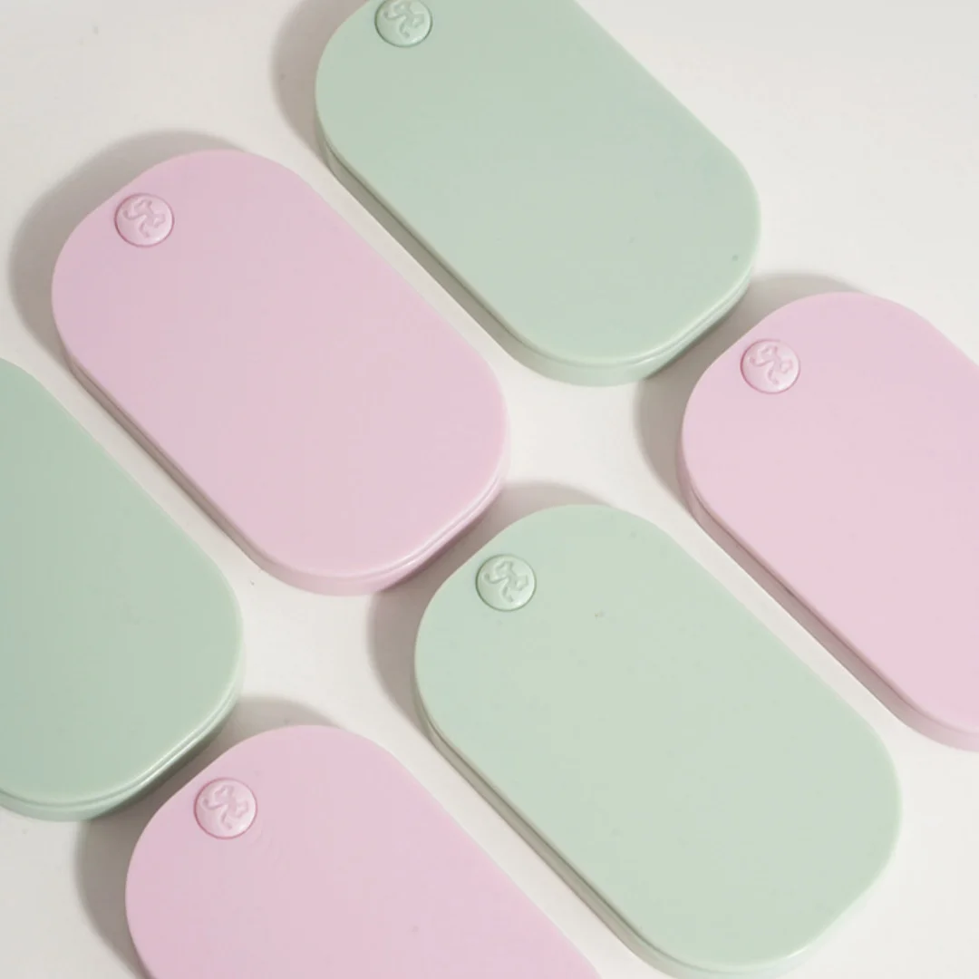 Square rounded sliding makeup mirror, portable storage small mirror, mini travel makeup mirror