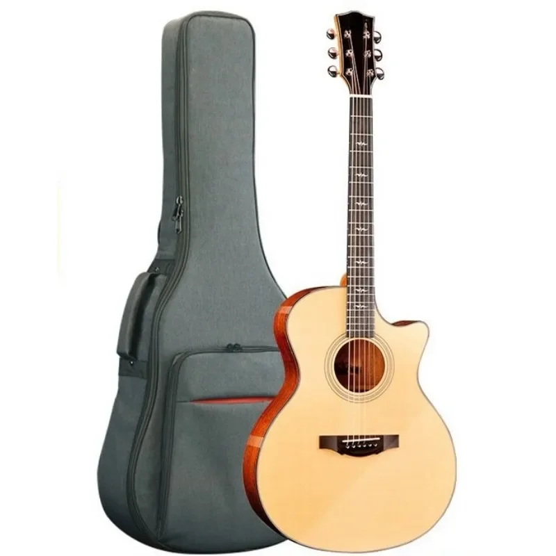Spruce Veneer Guitar, Upgraded Folk Guitar, 41 in Log Color