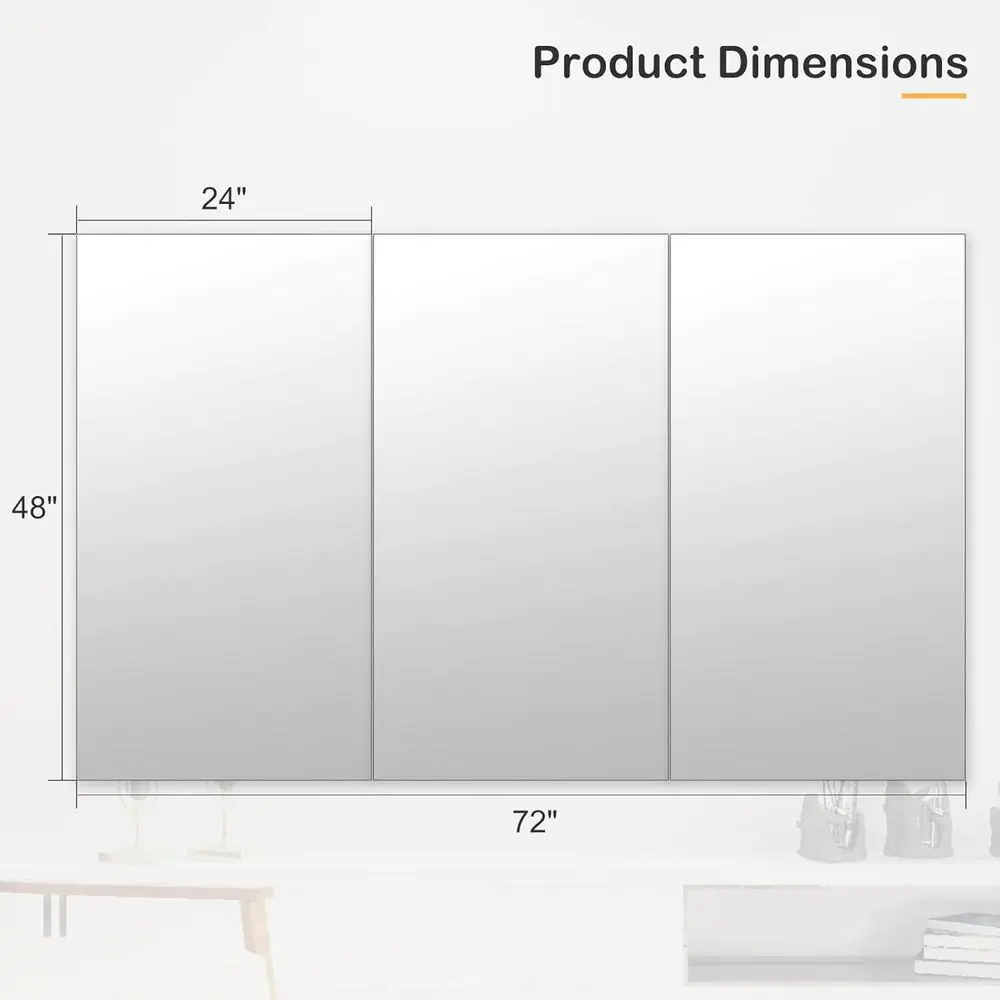 Wall-Mounted Frameless Mirrors, 48x24, Set of 3, for Home Gym, Yoga, and Dance Studios