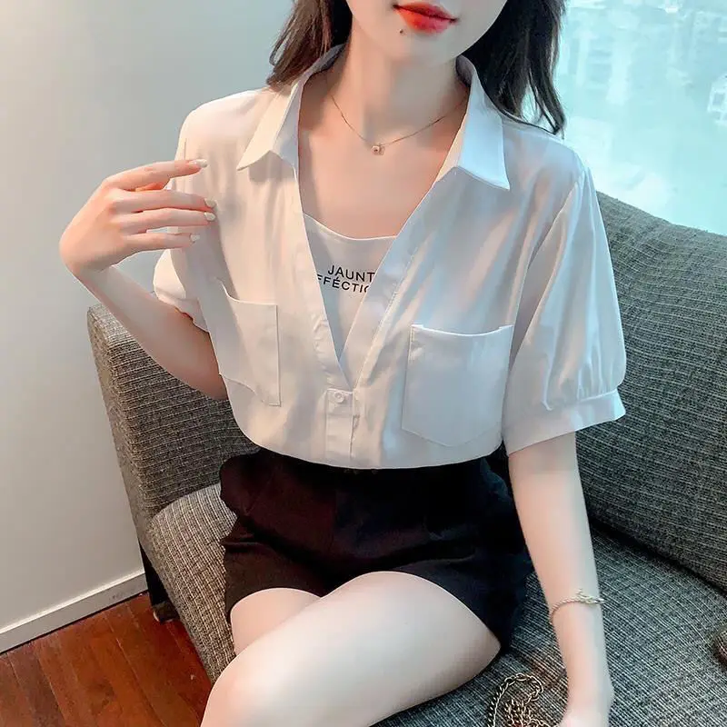 Faionable Chiffon ort Sve irt Donna Estate 2024 Nuovo Design Sensation Small ence Elegance Profional Top