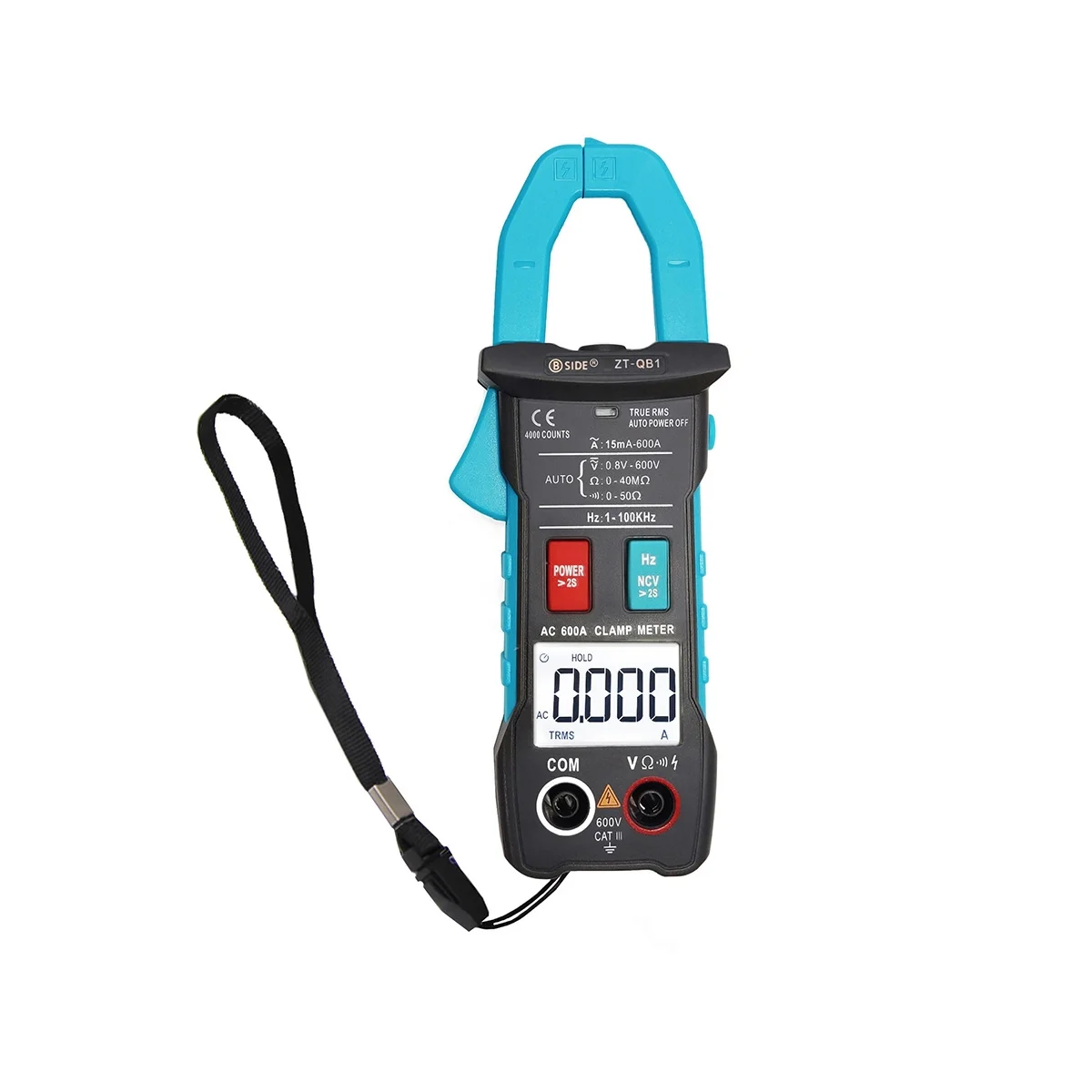 BSIDE ZT-QB1 Digital Clamp Meter Multimeter 600A Current T-RMS Smart Plier Ammeter DC/AC Voltage Resistance NCV Tester