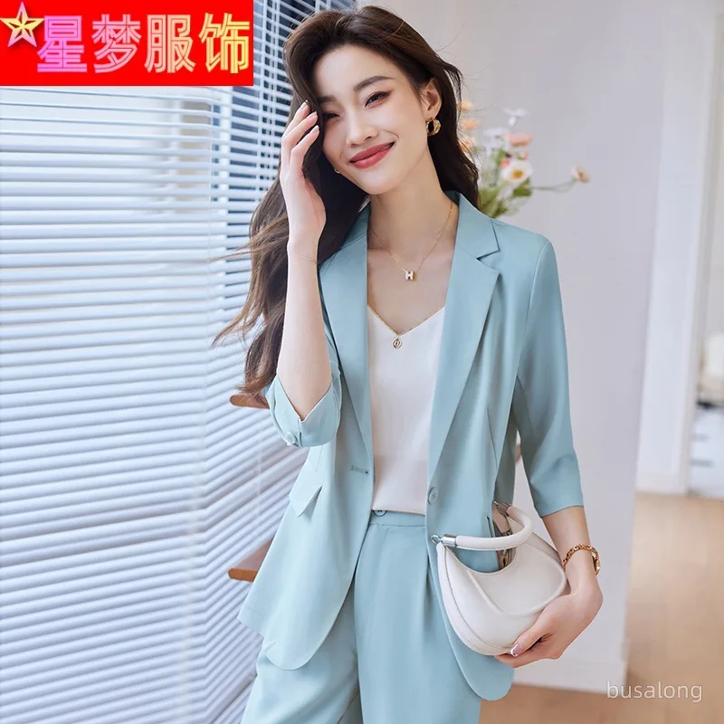 

Loose 3/4 Sleeve Suit Coat Women's Summer Stylish Thin Formal Suit Capable Women's Clothing Business Suit Summer