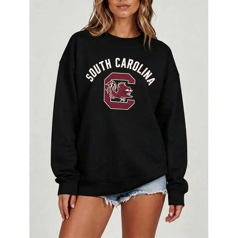 Fall Clothes For Women CrewNeck Sweatshirt, South Carolina Gamecock Varsity Graphic, Oversized State Pride Top